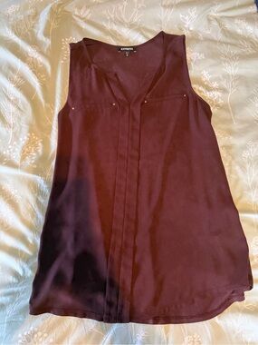 Express Women's Sleeveless V-Neck Tank in Plum